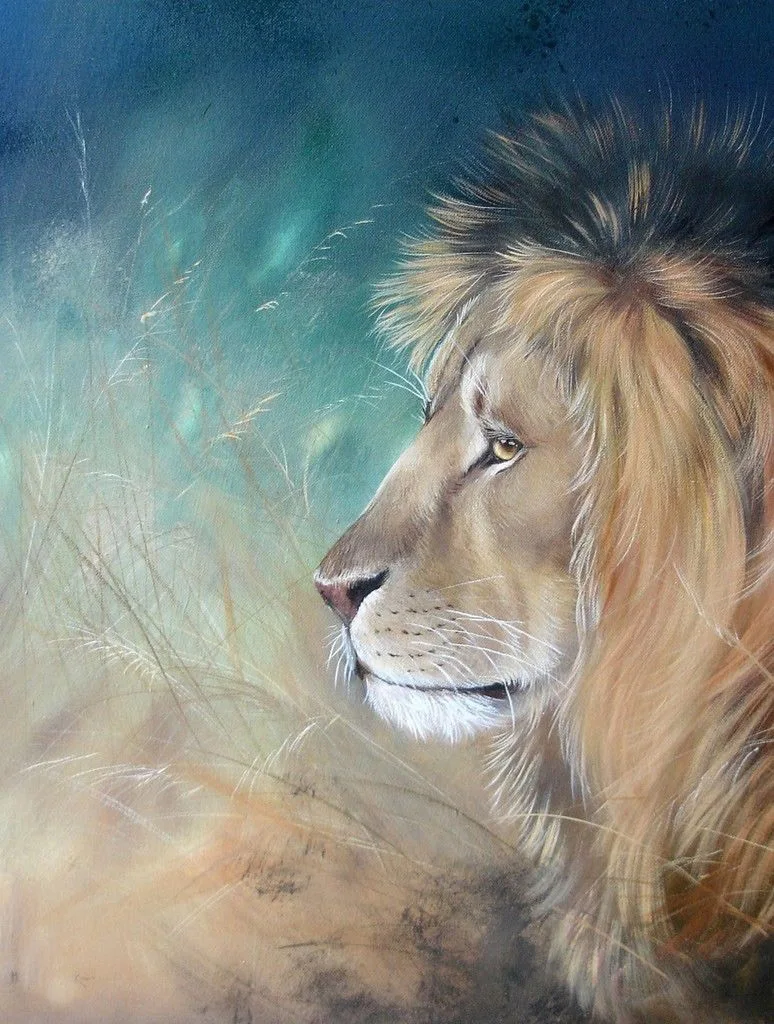 

special offer - high quality art oil painting-Lion # TOP wildlife animal Decor ART OIL PAINTING ON CANVAS -FREE SHIPPING COST