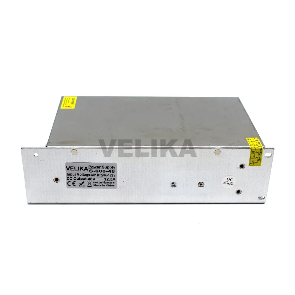 Одиночный выход 48V источник питания DC 12.5A 600W Трансформатор AC110V 220V до источники для