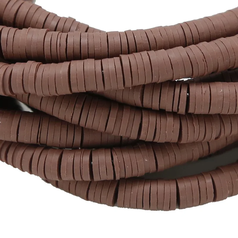 Brown 6 мм 400 шт./лот красочные Полимерная глина Fimo чип диск Свободные Spacer Бусины для ручной работы судов sweing ткань Модные украшения изделий - Цвет: Brown