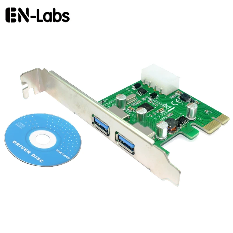 En-Labs 2 порта PCIE PCI-e к USB 3 0 Расширительная карта usb-хаб контроллер экспресс-адаптер