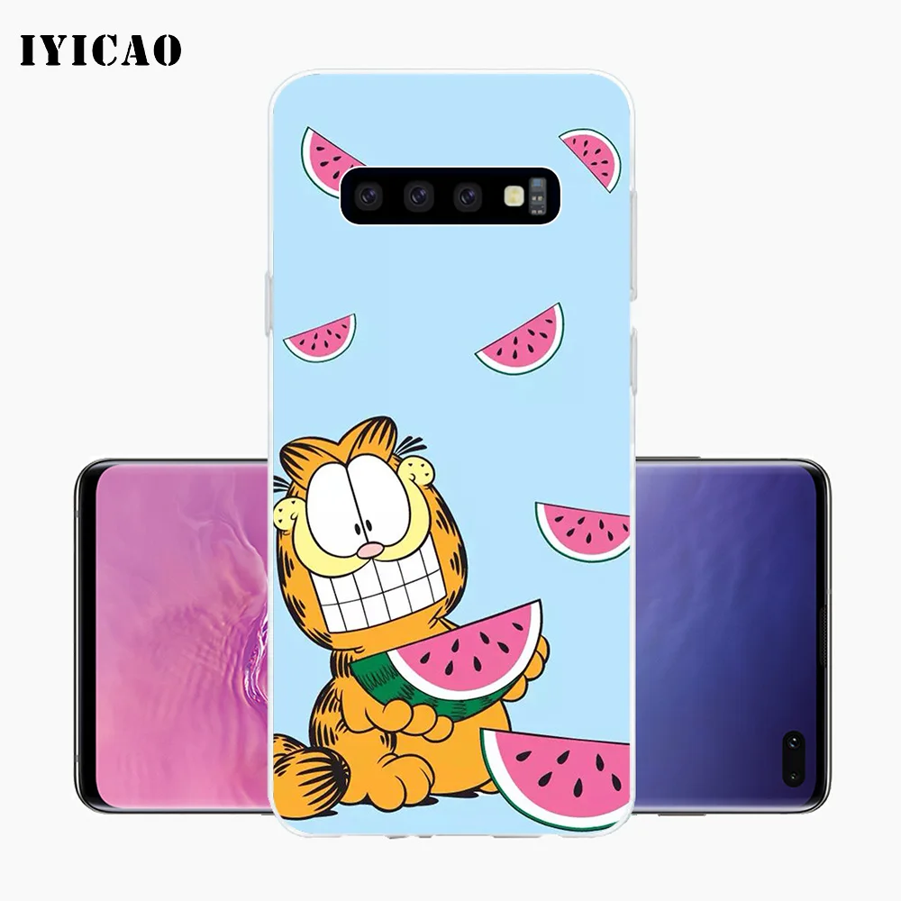 IYICAO Garfield Мягкий силиконовый чехол для телефона Samsung Galaxy S10e S10 S9 S8 Plus S7 Edge TPU |