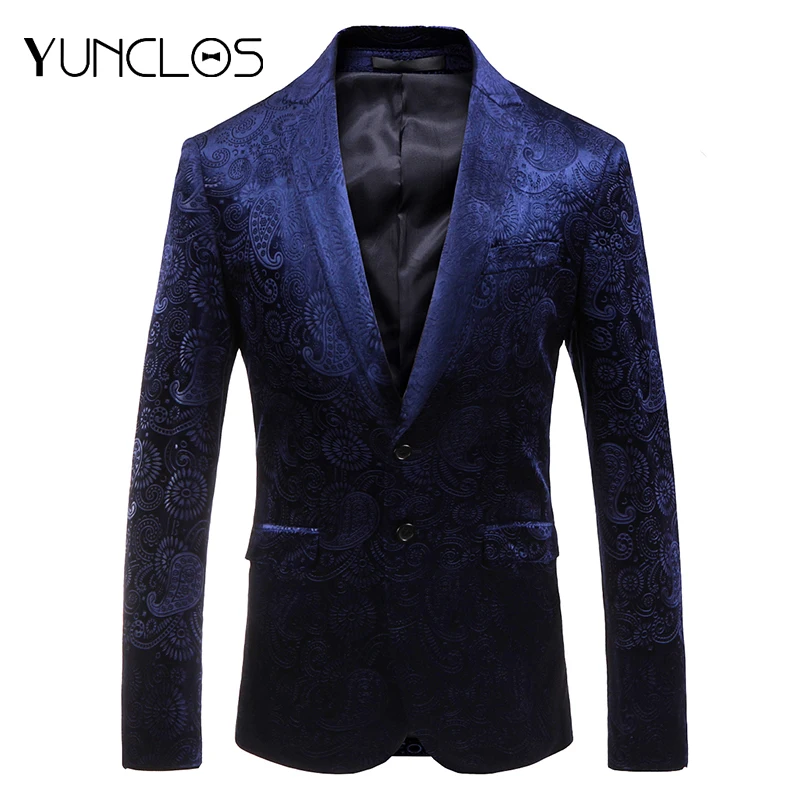 YUNCLOS классический блейзер с узором &quotпейсли&quot для мужчин приталенный мужской