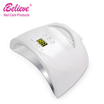 White EU Plug IBelieve 48 Вт Светодиодная УФ-лампа для ногтей Беспроводная Гель-лак Сушилка для ногтей rechargeabe Лев Батарея ЖК-дисплей 30s 60s 90s автоматический датчик - Цвет: White EU Plug