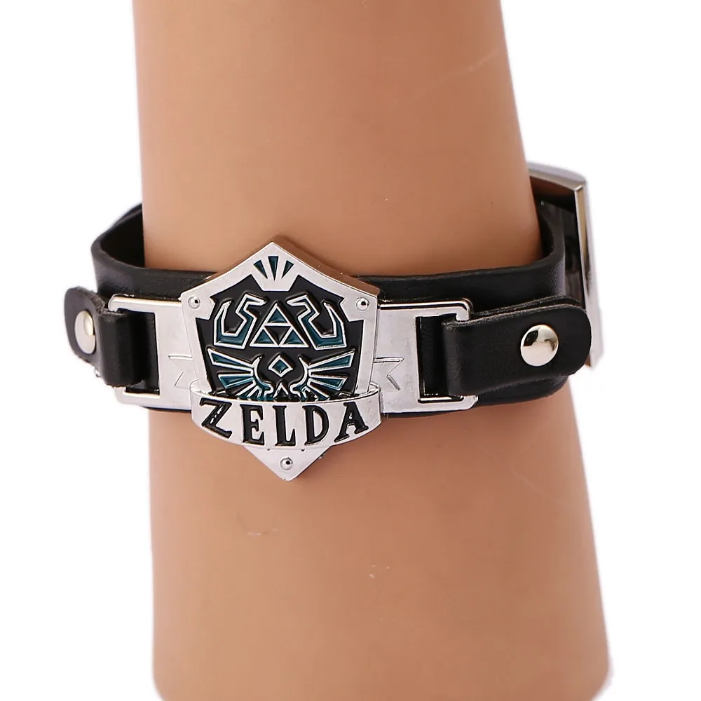Легенда о Zelda кожаный браслет Hylian щит Браслеты с подвесками игры Косплэй панк браслет Для мужчин Для женщин jewelry ys12154