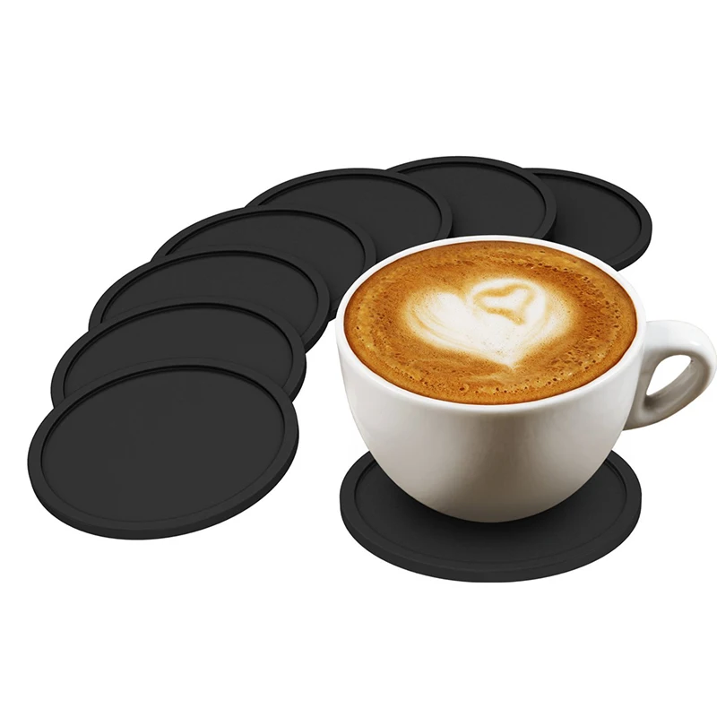 

Drink Coasters Set of 8 - Tabletop Protection For Any Table Type, Wood, Glass, Marble, Stone Tables - 10cm(3.94inch)