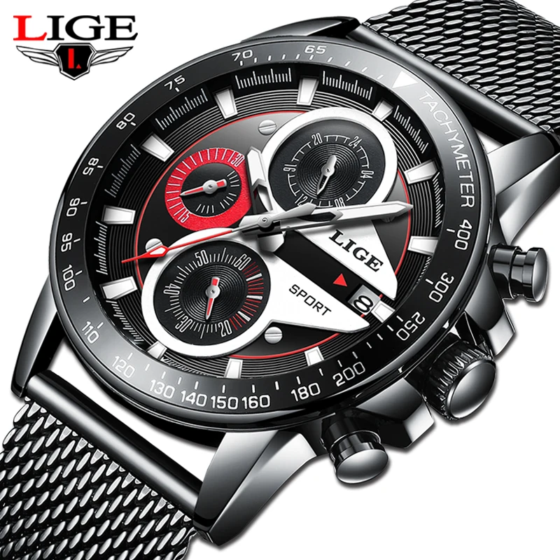 Reloj hombre 2019 LIGE Официальный магазин Лидирующий бренд модные новые мужские часы