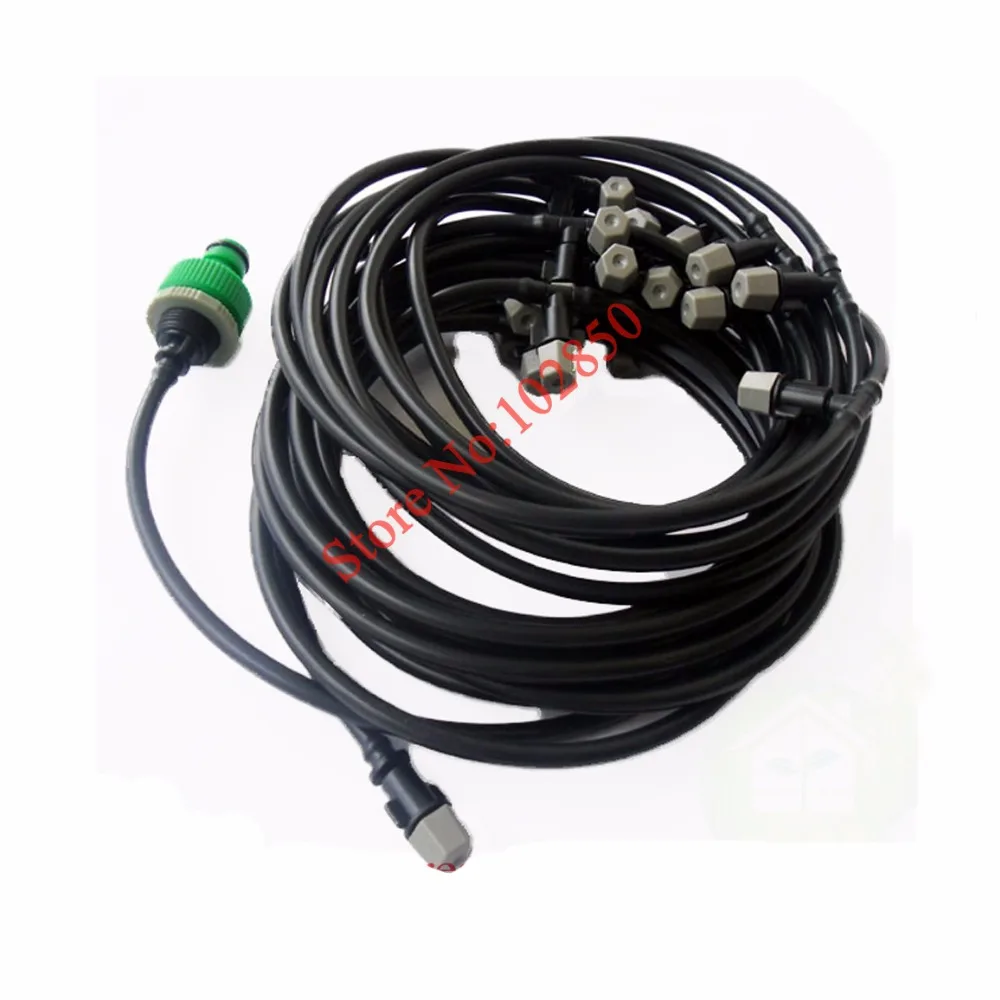 

10m/33' Outdoor Garden Patio Misting Cooling System 10 plastic mist nozzles garden irrigation system