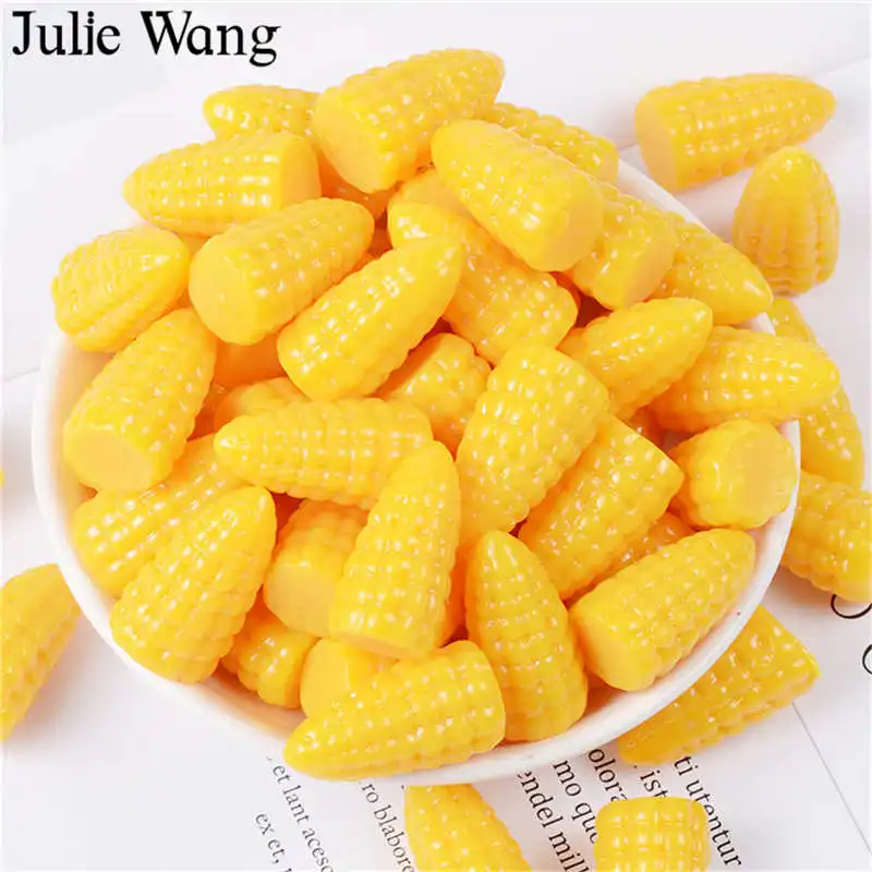 Julie Wang 10 шт. искусственная еда из смолы кукуруза конфеты Подвески слизь Ювелирные