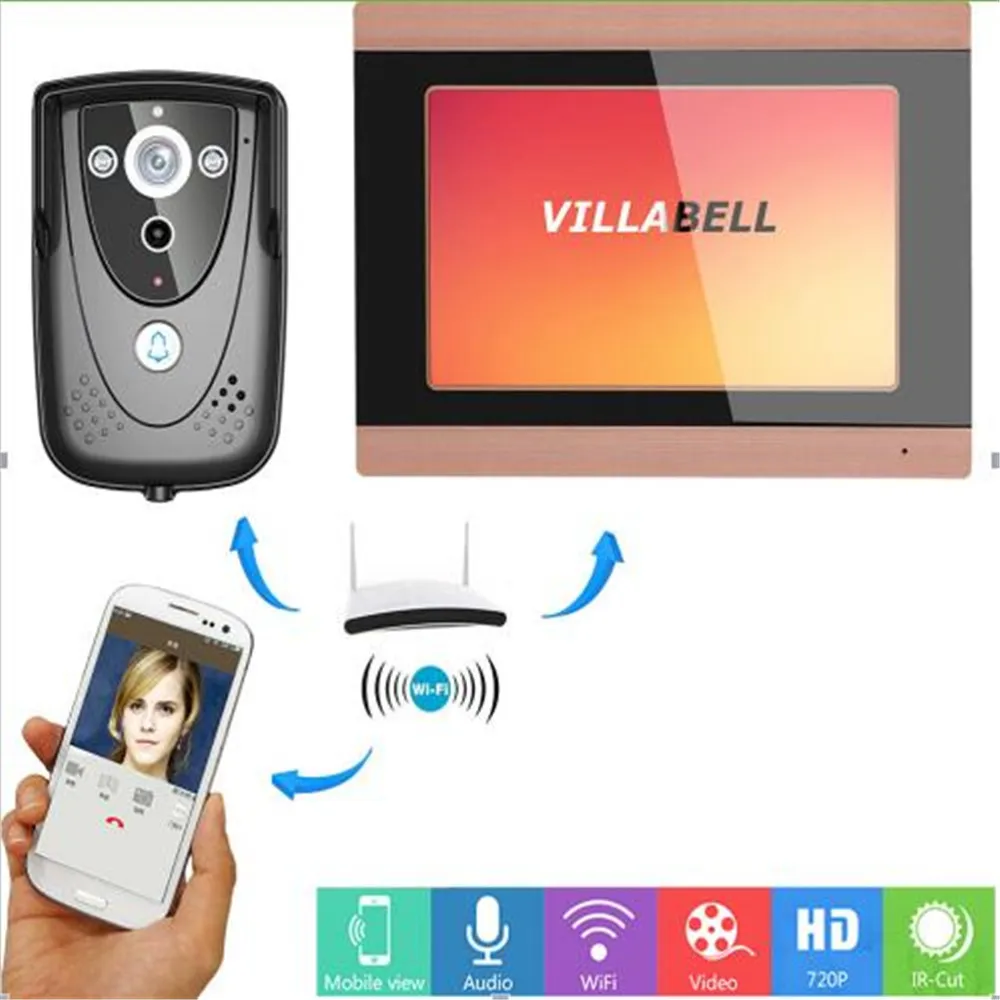 7 дюймов wifi видео телефон двери приложение дистанционное управление