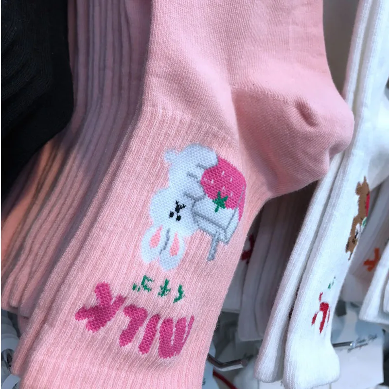 [COSPLACOOL] Новинка Теплый Письмо молоко Носки милые забавные Harajuku Мультфильм Белый