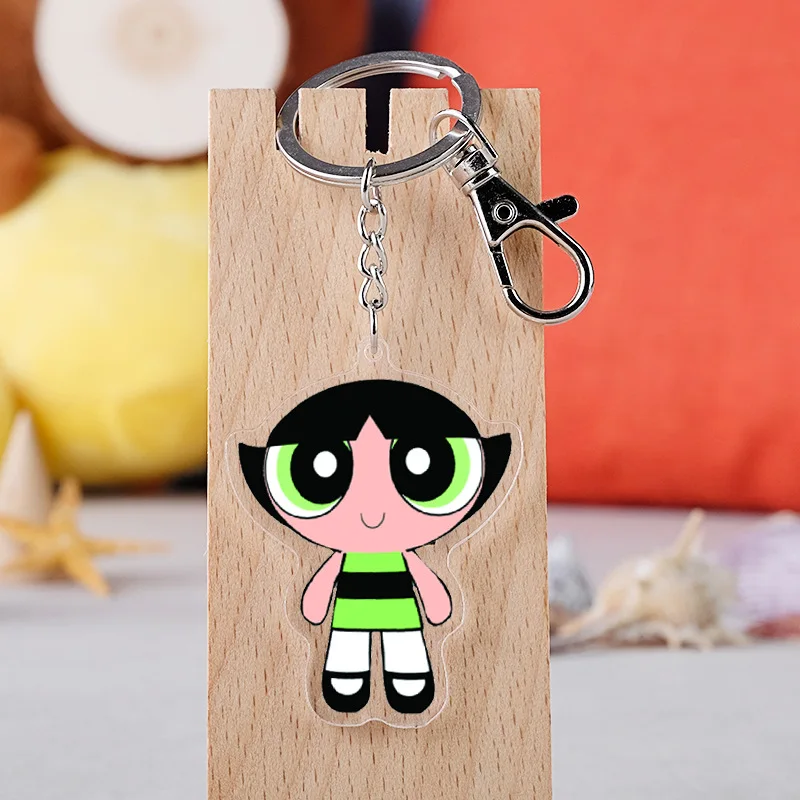 Брелок-держатель для ключей с изображением девушки из мультфильма пауэрбуффы