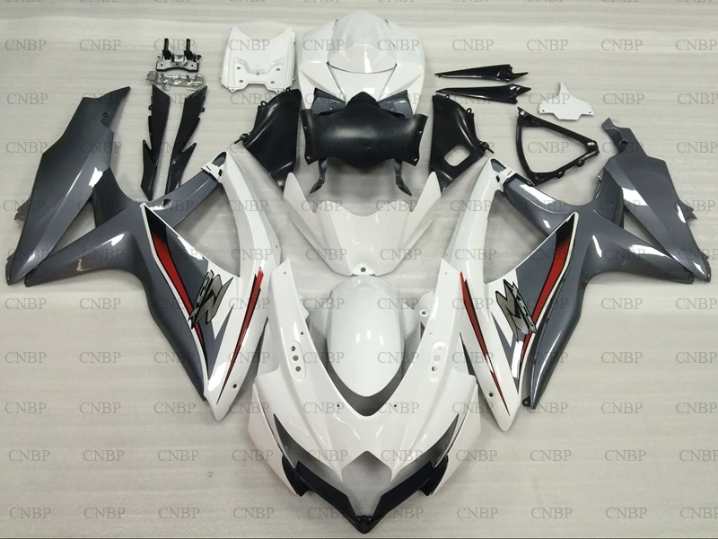 GSX R 750 2008 2010 K8 Обтекатели GSXR750 Пластиковые обтекатели 2009 белый серый корпус