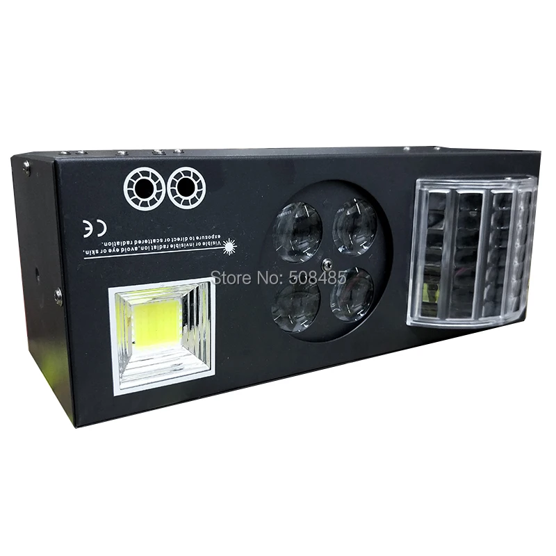 2018 новейшая СВЕТОДИОДНАЯ 4 в 1 лазерная вспышка Gobo Strobe butterfly шаблоны освещения DMX512