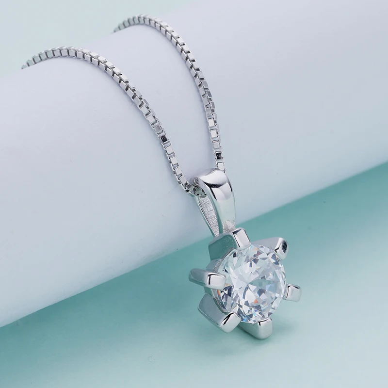 Fashionable long necklace silver 925 jewelry snowflake shape statement choker necklaces gift for family ZPS01595 | Украшения и