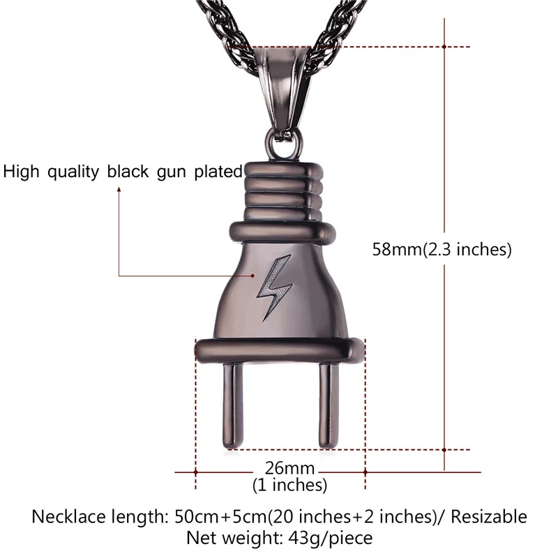 U7 Вилка Подвеска Ожерелье Для Мужчин/Женщин Стальный Колос Цепи С Кулоном