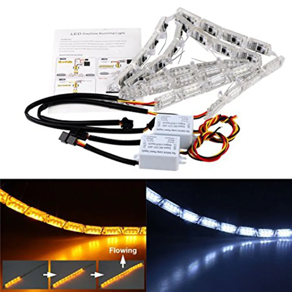 Y 1 комплект с украшением в виде кристаллов струящийся vinstar led DRL Дневной