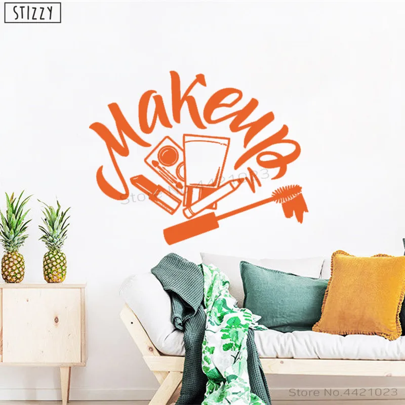 STIZZY Wall Decal Creative Woman Face Beauty Salon Vinyl Stickers Makeup Removable Window Logo Decor Cosmetic Art Mural C81 | Дом и сад