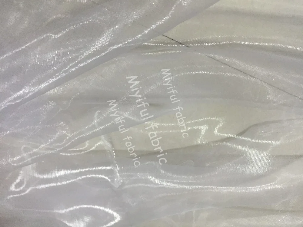 Off white кремово-белый мерцающий Блестящий органза мягкий прозрачный тюль хорошего