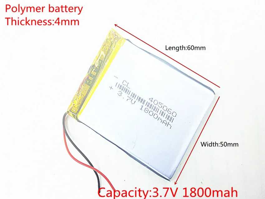

3,7 в 1800 мАч 405060 литий-полимерный аккумулятор для Mp3 MP4 MP5 GPS PSP mobile bluetooth