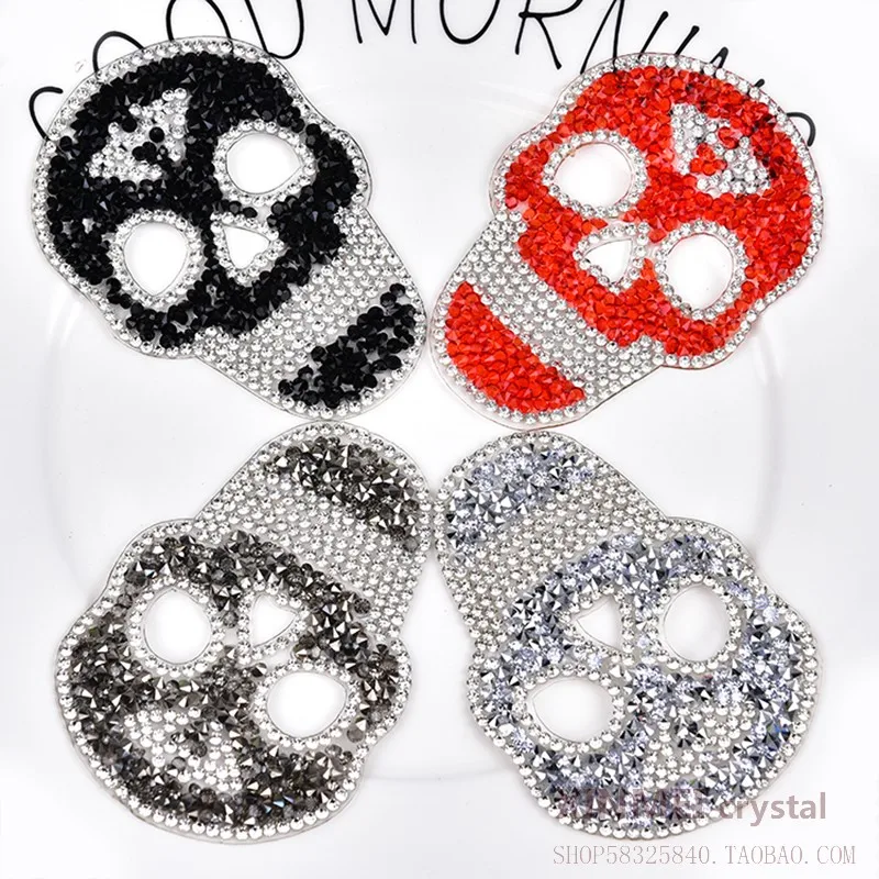 1 шт. Стразы с вышивкой в виде черепа нашивка железом для шитья аппликация