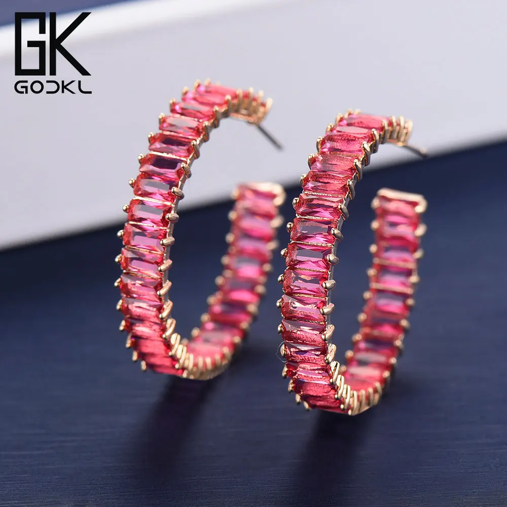 Женские серьги кольца с фианитом в стиле ретро|Серьги-кольца| |