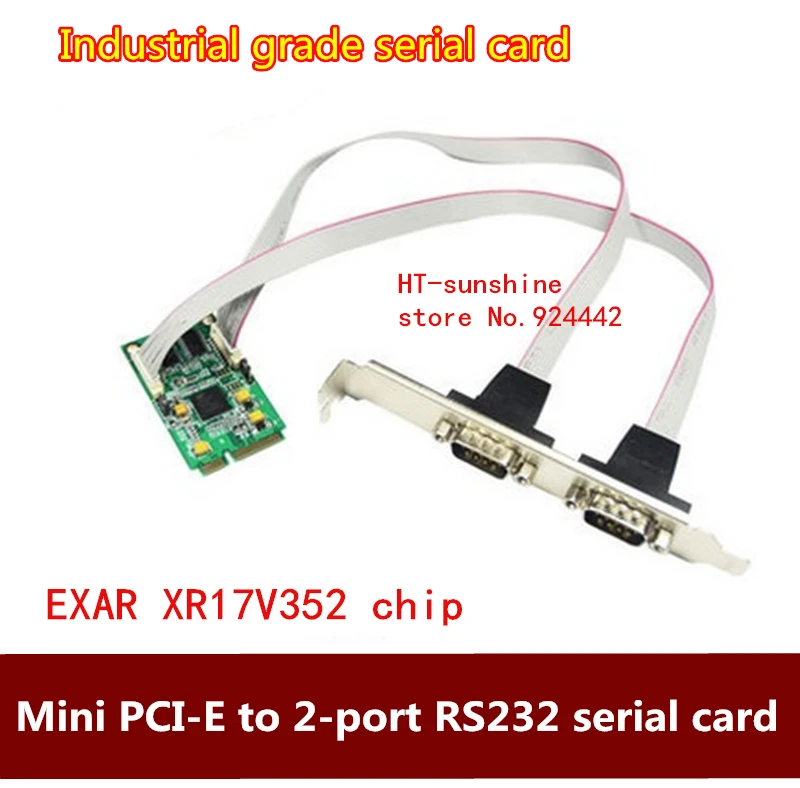 

NEW MINI PCI-E to RS232 serial port COM port 9 pin expansion card XR17V352 chip