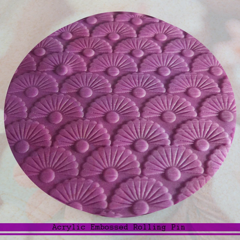 

2019 Home Accesories Non-stick Acrylic Fondant Rolling Pin with sunrise pattern
