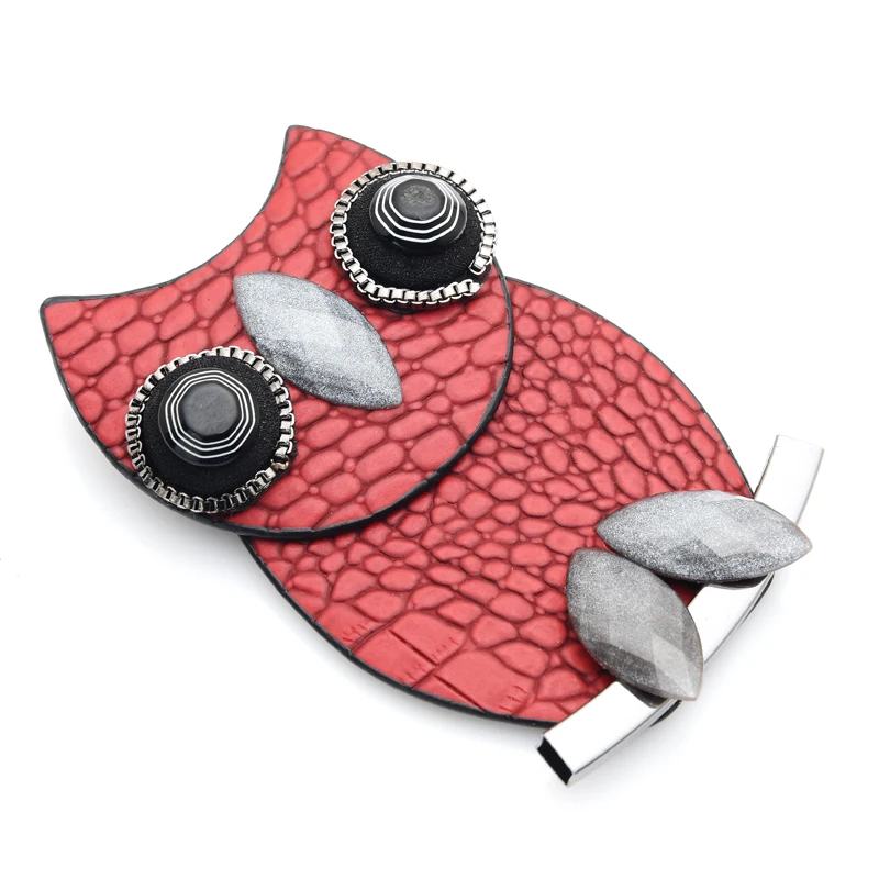 Inokeey Leather OWL Winter Brooch Pins For Women and Men Jewelry Gift 2 Ways Using | Украшения и аксессуары