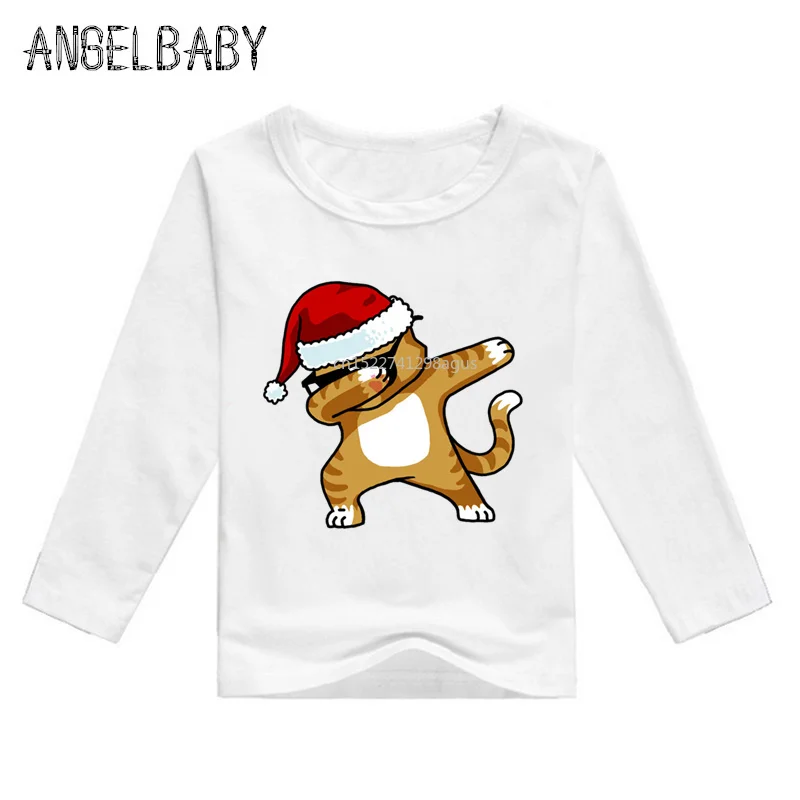 Детская футболка с рисунком единорога кота мопса панды и Санта Клауса