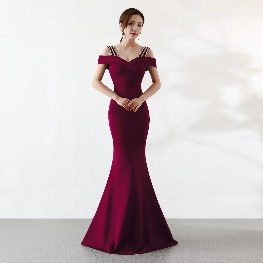 Corzzet Women Vestidos Sexy Off Shoulder V-Neck Slim Backless Zipper Mermaid Dress Elegant Night Club Evening Party Long Dresses | Женская