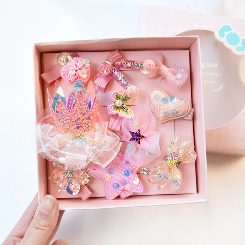 10 PCS NO BOX F05 Новые блестящие заколки для волос с блестками и бантами для маленьких девочек, заколки для волос с цветами, аксессуары для волос для маленьких принцесс, заколки для волос для маленьких девочек - Цвет: 10 PCS NO BOX F05
