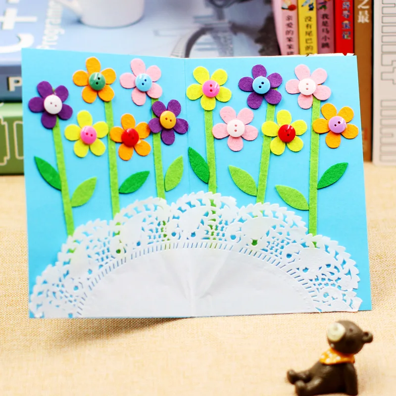 _ 3D поздравительная открытка нетканые Креативные наклейки материалы ручной