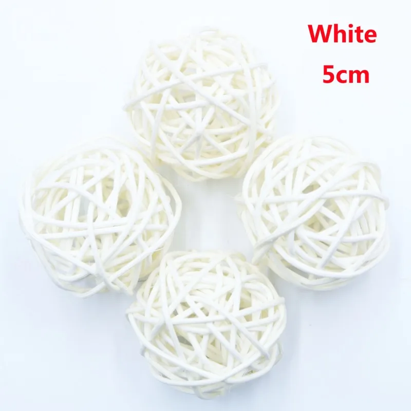 White 5 см 6 шт. Хэллоуин Шарик из ротанга DIY украшения сепактакрау домашний орнамент Рождество/День рождения Свадебная вечеринка украшения - Цвет: White