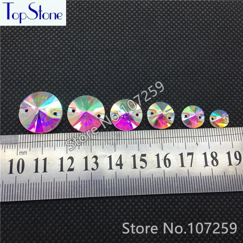 TopStone стакан Rivoli Стразы для шитья кристаллы AB рукоделия платье одежда ремесла