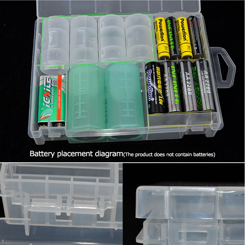 182X131X38mm AA AAA 9V контейнер для батарей портативный пластиковый ящик хранения