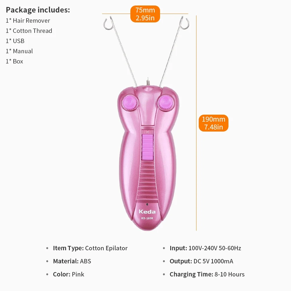 USB Chargable Mini Electric Body Facial Hair Remover Face Depilator Bikini Hair Removal For Women Pink Shaver Beauty Care