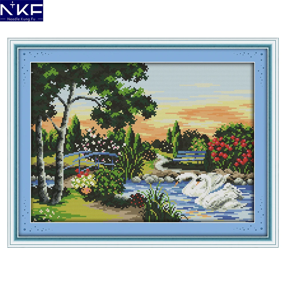 Набор для вышивки крестиком NKF Лебединое озеро|cross stitch kits|cross setcounted cross |