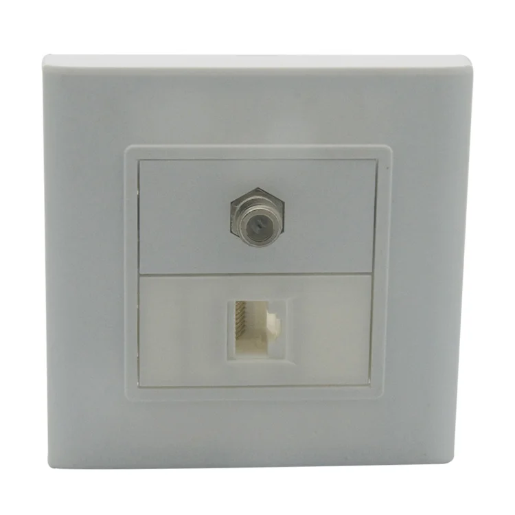 

CAT6, F head TV wall plate with back female to female connector support customer design
