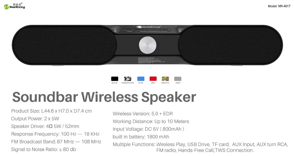 HIFI Саундбар супер бас Bluetooth динамик Портативная колонка беспроводной стерео приемник 3D сабвуфер Громкий динамик для телефона ТВ ПК