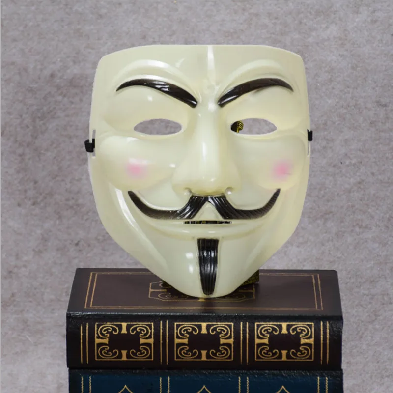Лидер продаж Белый/Золотой/Серебряный/Желтый V для вендетты Guy Fawkes маска аноним Хэллоуин Косплей костюмы вечерние принадлежности