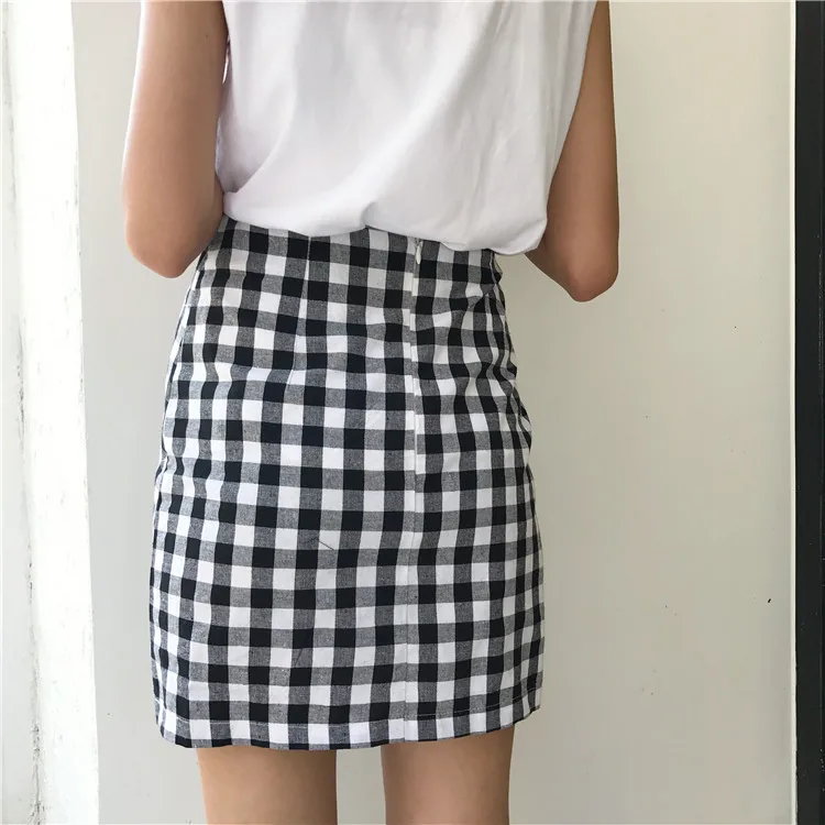 Оригинальная модель 2017 Новая уникальная хлопковая черно белая сетчатая юбка с