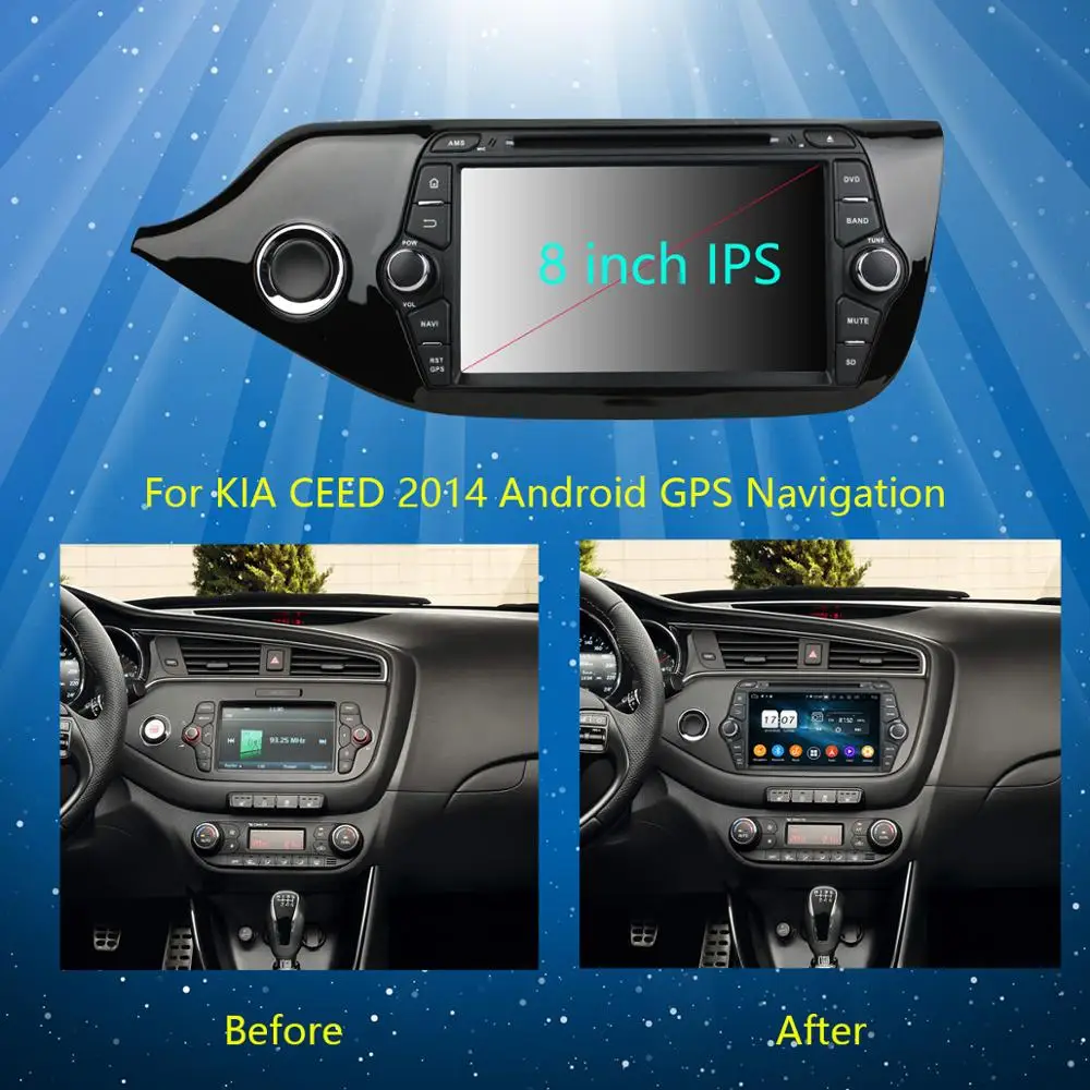 Автомобильный DVD-плеер 8 "IPS 1280*720 8Core 4G RAM + 64G ROM Android 9 0 для KIA CEED 2013 2014 2015 2016 DSP радио