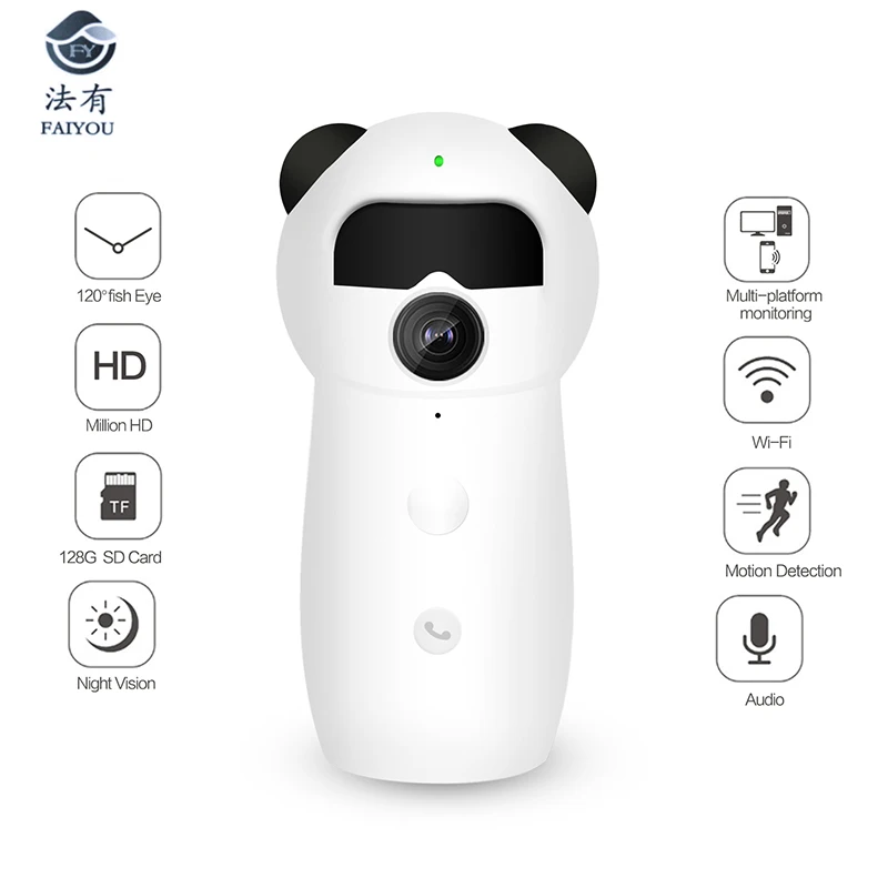 Мультфильм WI FI дистанционного мини Камера P2P H.264 HD 1080 P с дисплеем IP смарт Домашний