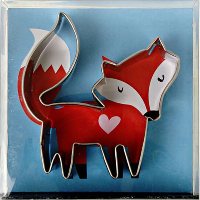 XIBAO нержавеющая сталь Форма лисы животных графика торта печенья формы для