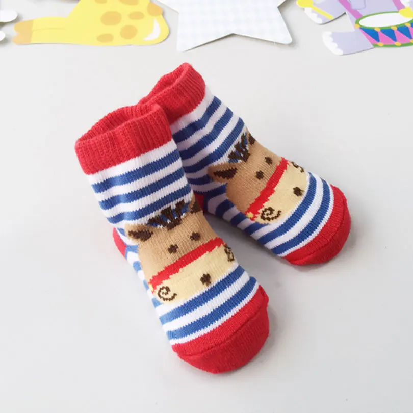 0-12 Month Infant Baby Socks for Girls Newborn Toddler Cute Cartoon Bear Striped Christmas Gift For Boys | Детская одежда и обувь