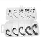 50 шт.лот, черные и красные рыболовные крючки с кривошипом, один Рыболовный крючок 1 #2 #10 #20 #30 #, набор аксессуаров для ловли нахлыстом, джиг из углеродистой стали