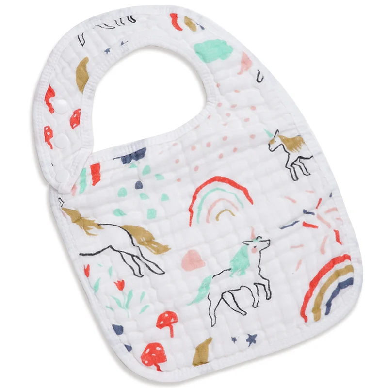 Rainbow unicorn Muslinlife/хлопковые детские нагрудники; бандана для новорожденных; детские нагрудники; шарф для кормления; слюнявчик; полотенце; нагрудник; детские вещи - Цвет: Rainbow unicorn