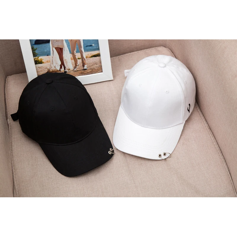 Бейсболка с металлическим кольцом для мужчин и женщин однотонная хлопковая