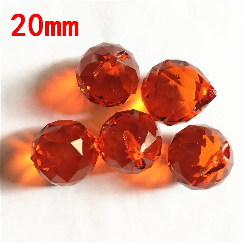 Украшать комнаты 195 шт 20 мм оранжевые красные шарики Кристаллы части для люстры