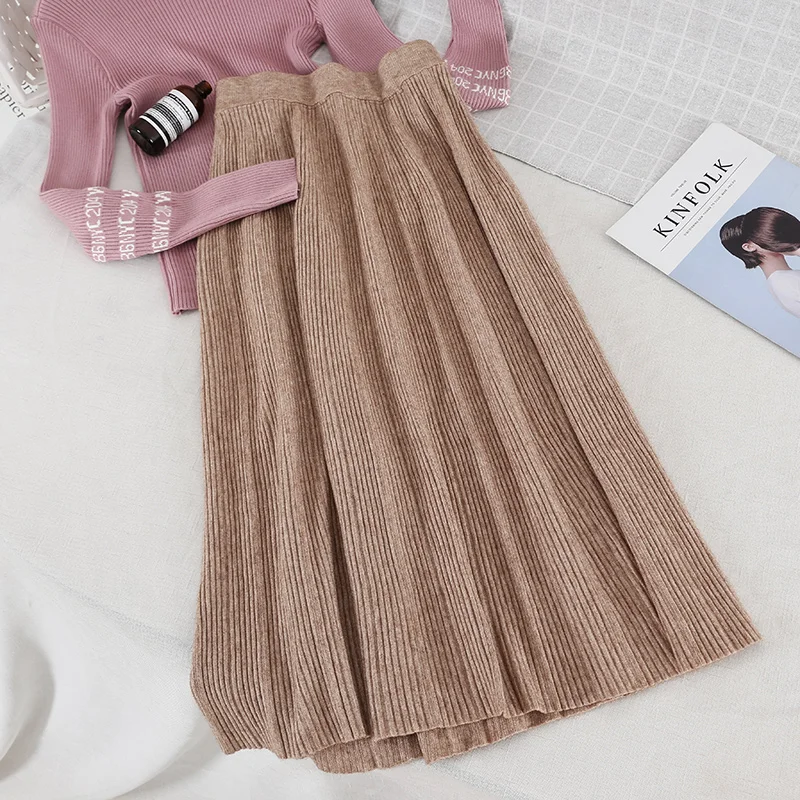 2019 новые модные женские юбки осень и зима новая вязаная юбка утолщение medi 2520 |